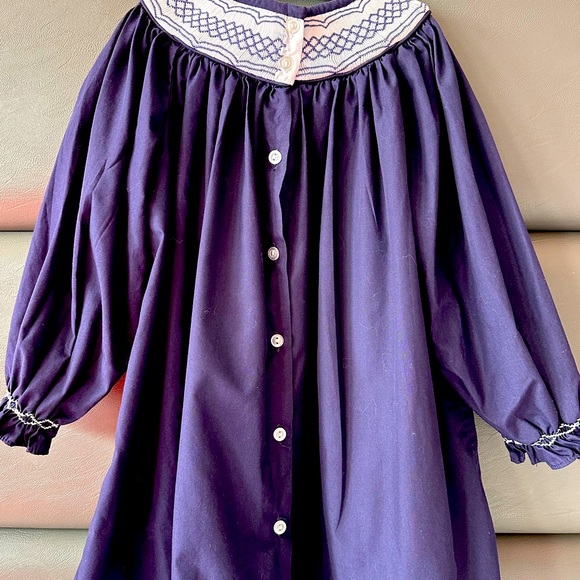 BEAUFORT BONNET Navy Smocked Dress Size 5 - Picture 3 of 8